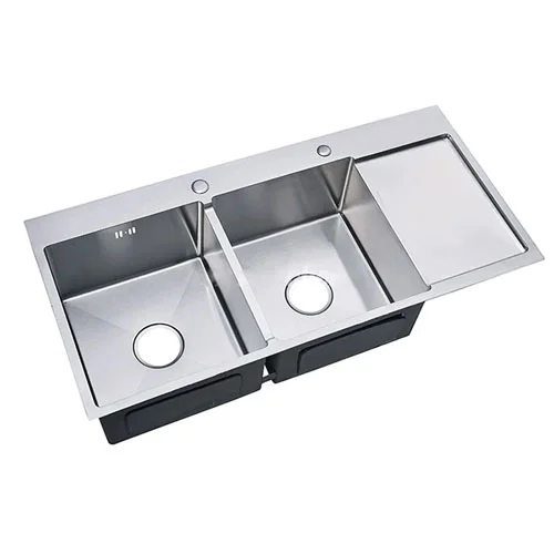 Bồn rửa chén inox 2 hôc có ngăn Royal Sanp 100x48