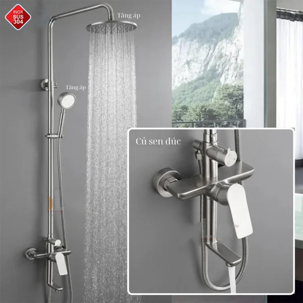 Sen cây tắm đứng inox 304 cao cấp SC019