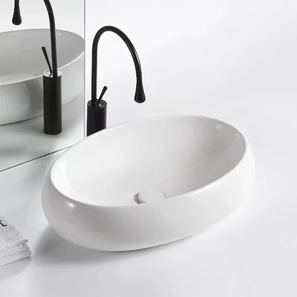 Chậu Lavabo Sứ Dương Vành Ovan LB42