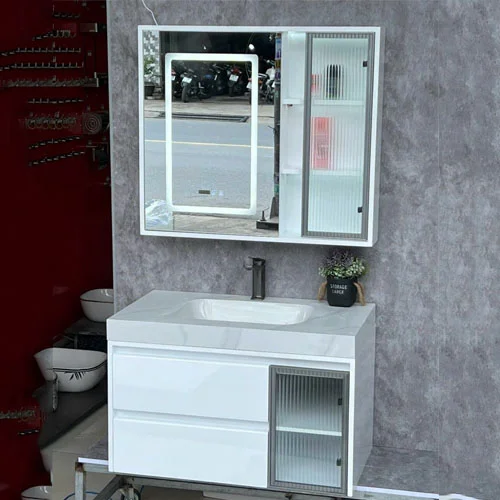 Tủ lavabo nhà tắm nhựa PVC mặt đá TN025 80x47